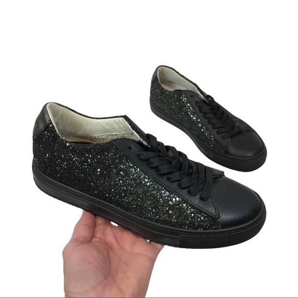 Quattrobarradodici Shoes - QUATTROBARRADODICI Made in Italy Black Glitter Sneaker